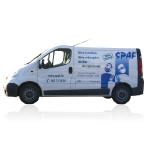 Camionnette lettrée du Spaf
