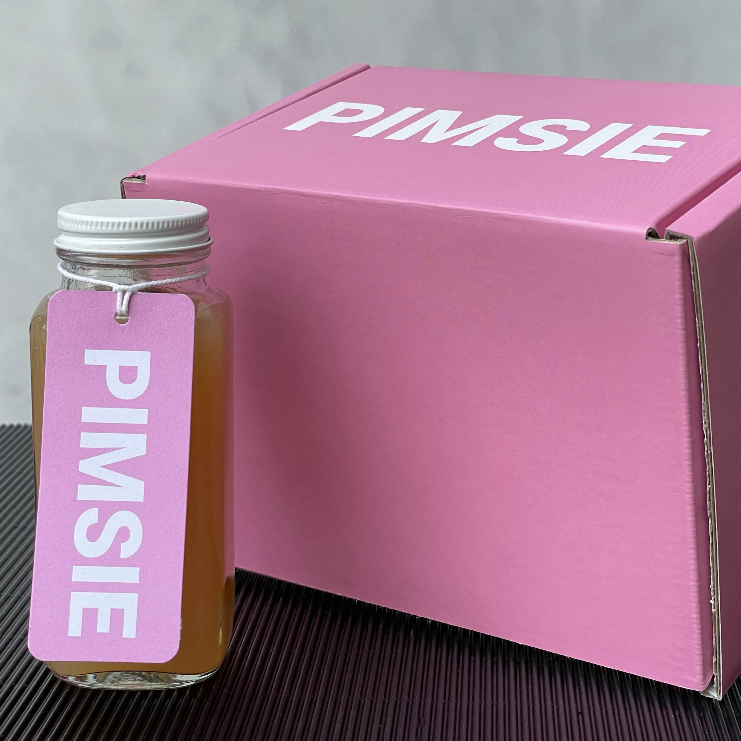 Pimsie, packaging et étiquettes